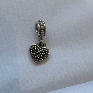 Authentic pandora dangle heart with dark stones
